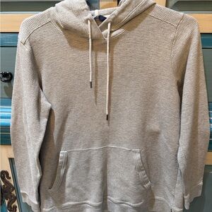 Lands' End Men's Light Gray Waffle-Knit Hoodie